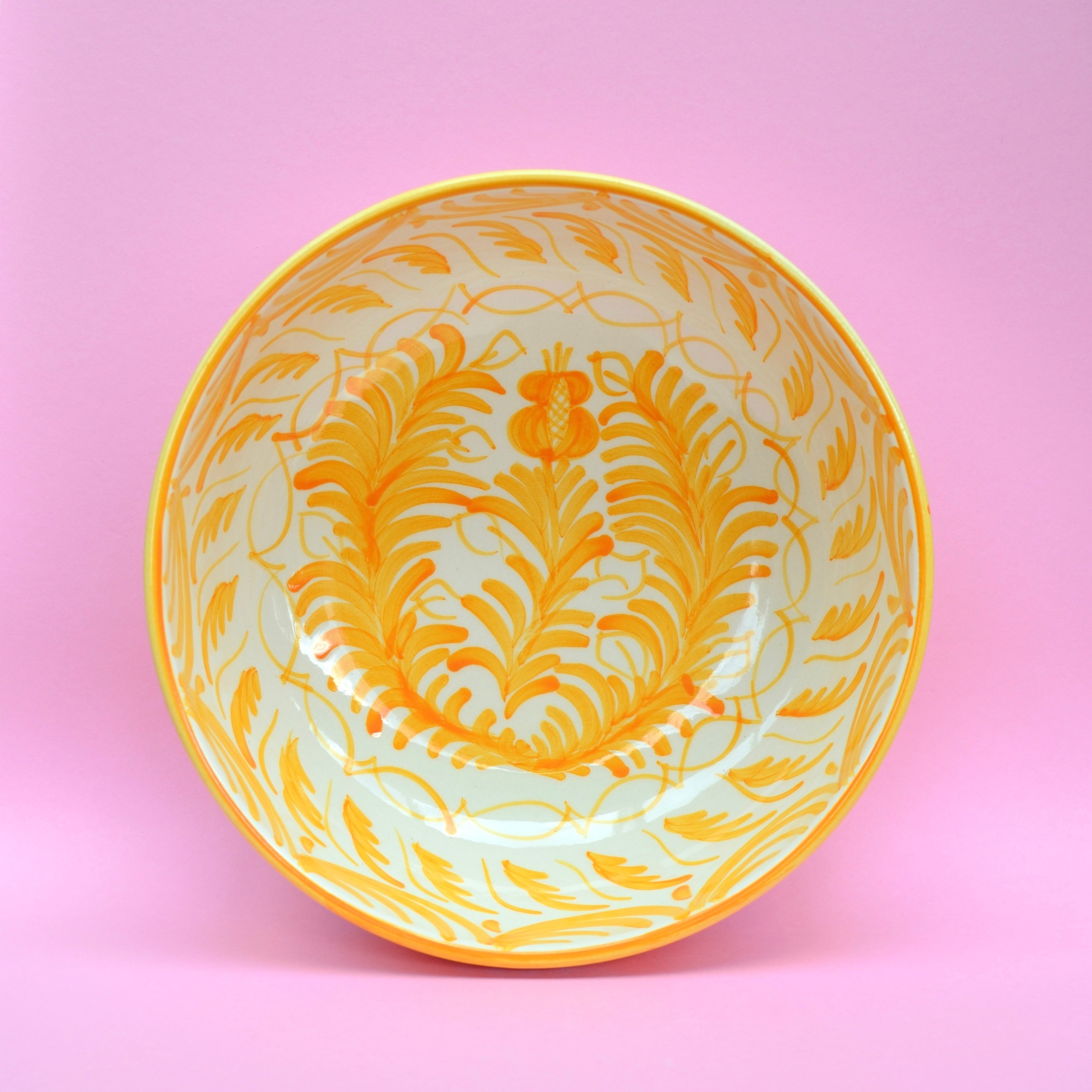 Gele middel hoge schaal 28 x 10 cm - Afbeelding 3