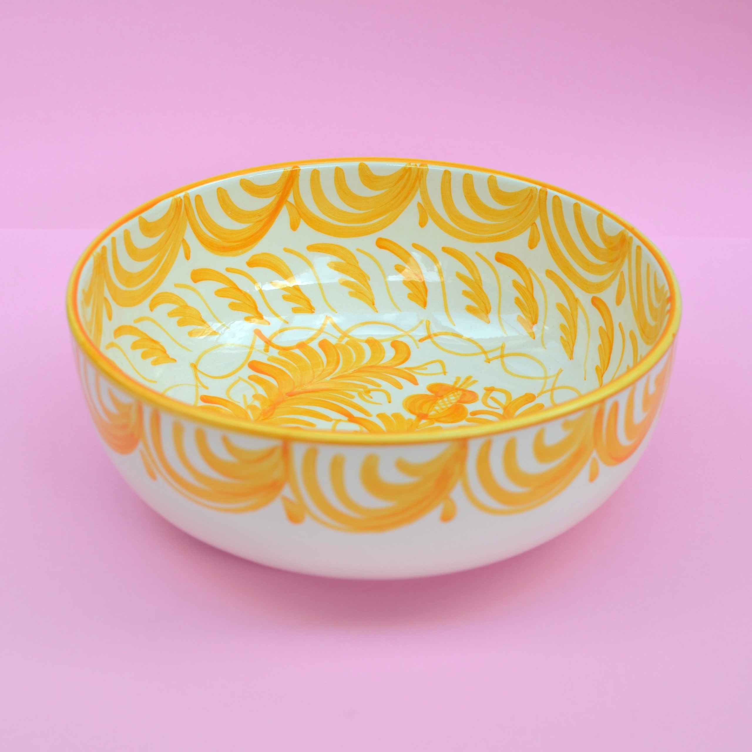 Gele middel hoge schaal 28 x 10 cm - Afbeelding 2