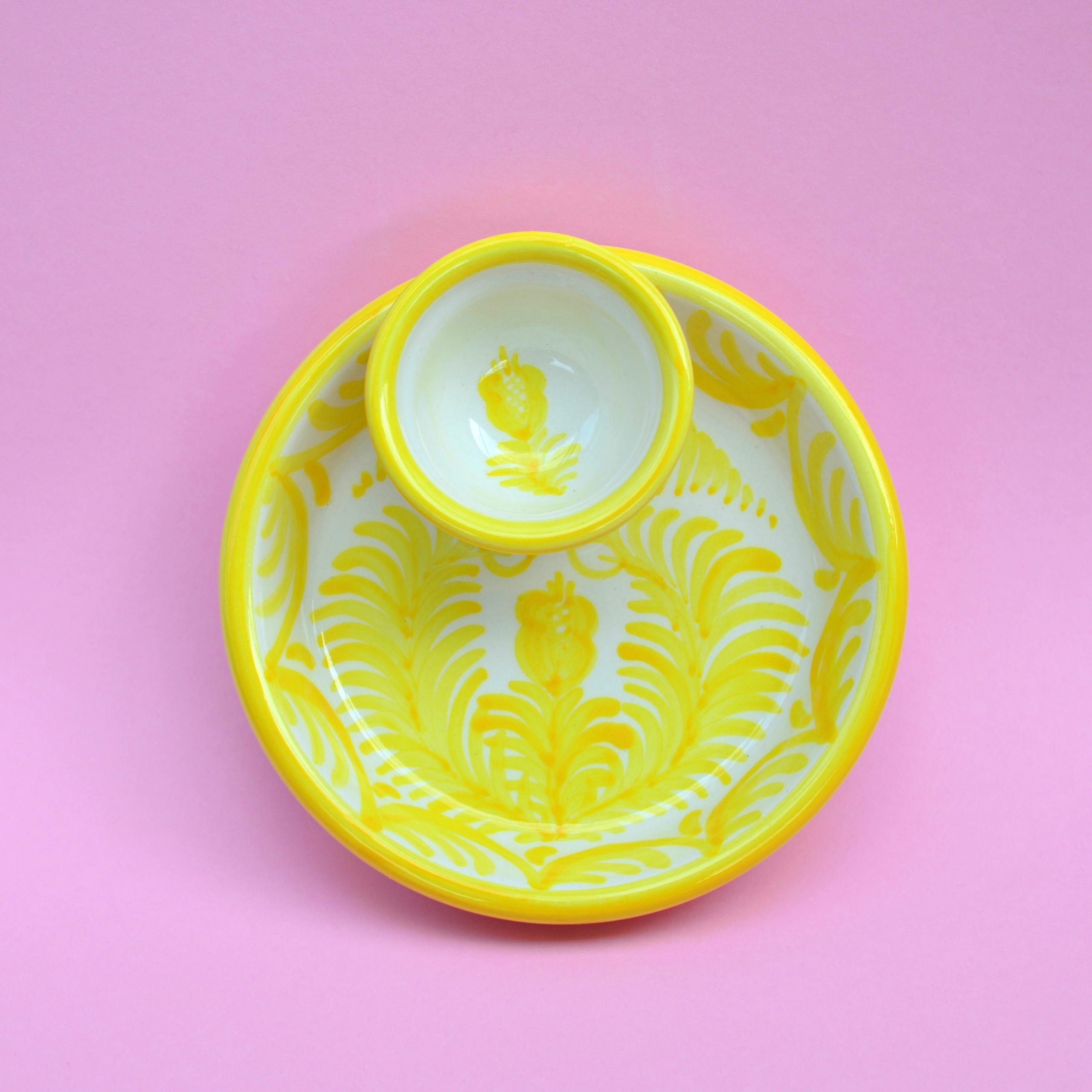 Tapas schaaltje licht geel 16cm - Afbeelding 2