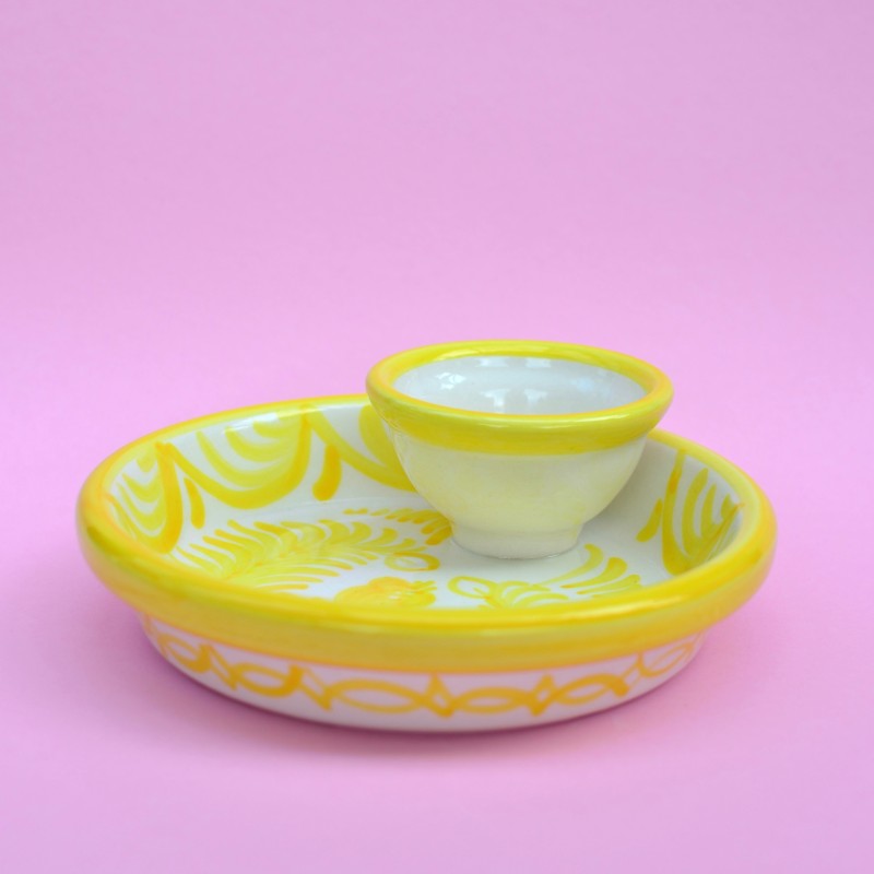 Tapas schaaltje licht geel 16cm